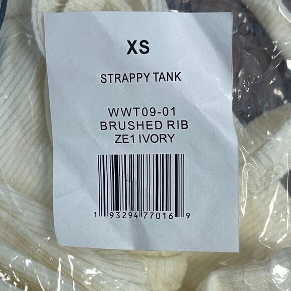 WeWoreWhat Brushed Rib Strappy Tank, Ivory, Size XS - NWT - Picture 4 of 4